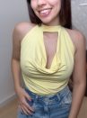 top cropped cléo amarelo