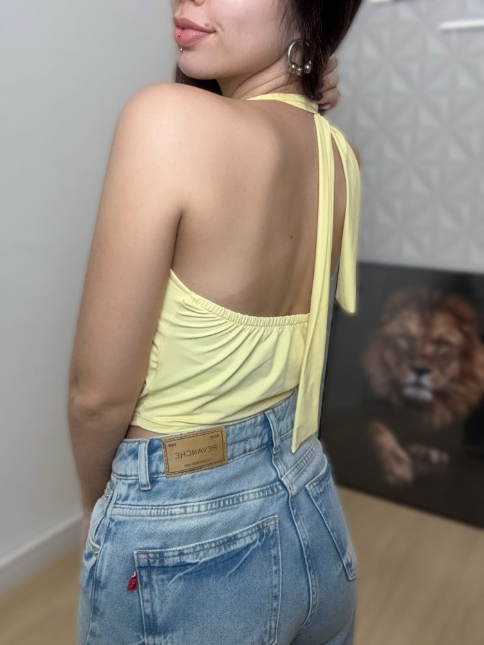 top cropped cléo amarelo top cropped cléo amarelo