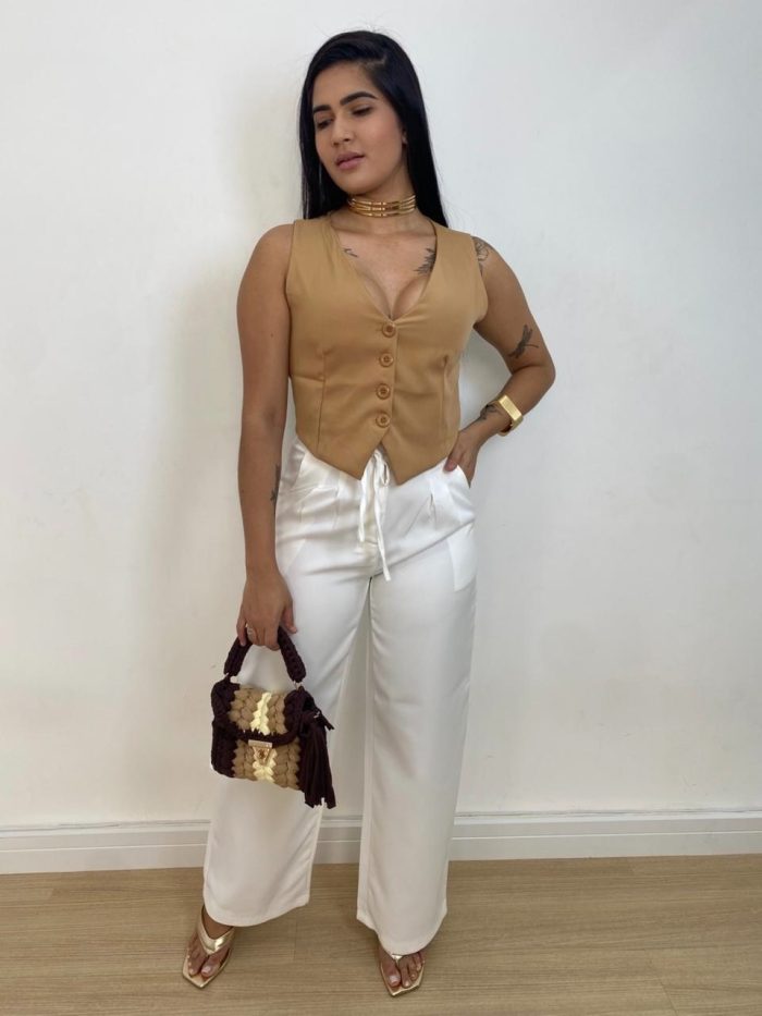 colete alfaiataria mari caramelo