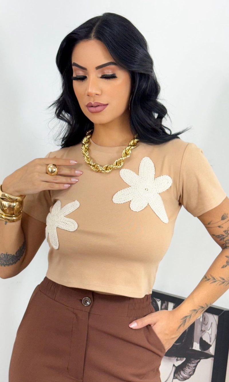 t shirt cropped cecília preto