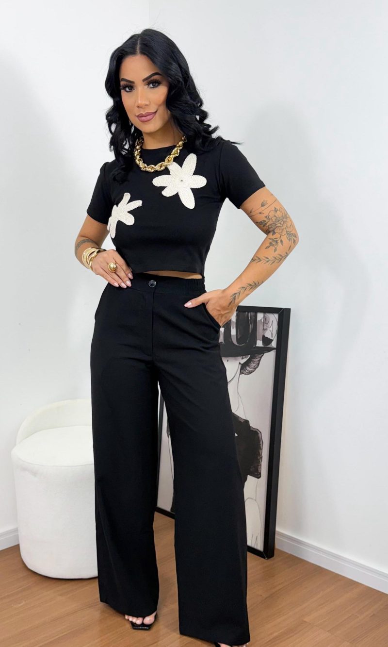 t shirt cropped cecília preto