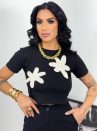 t shirt cropped cecília preto
