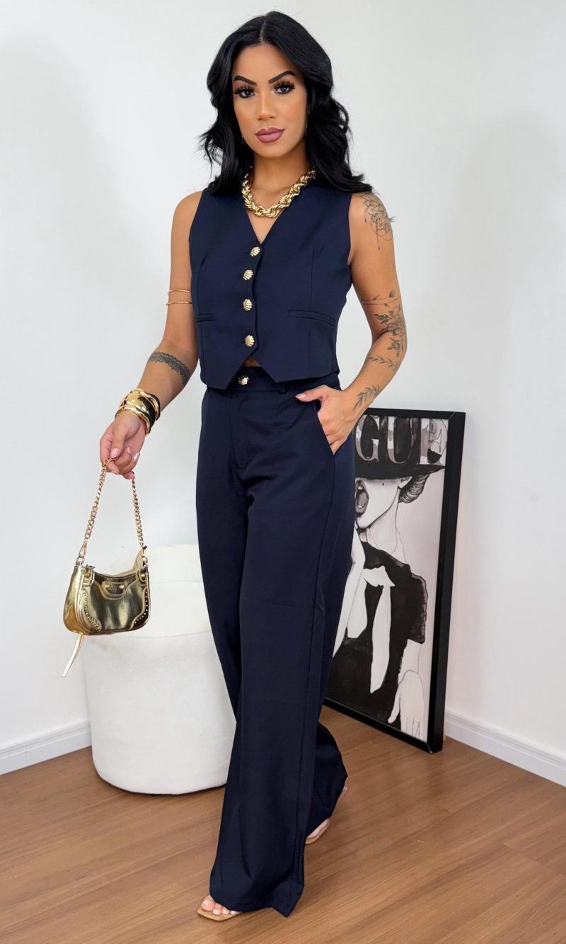 conjunto alfaiataria ariel azul