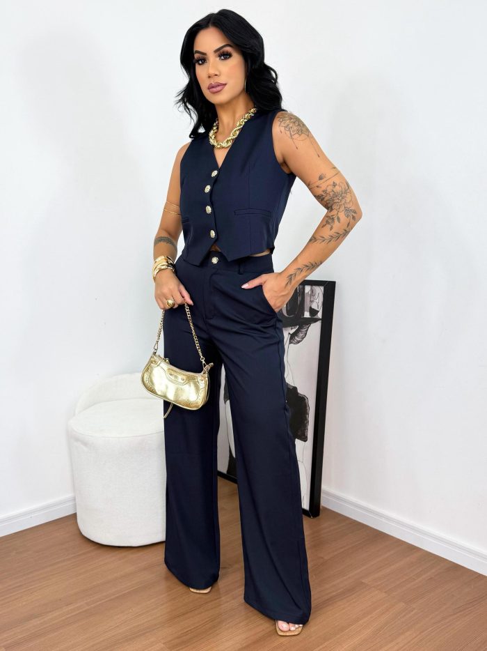 conjunto alfaiataria ariel azul conjunto alfaiataria ariel azul