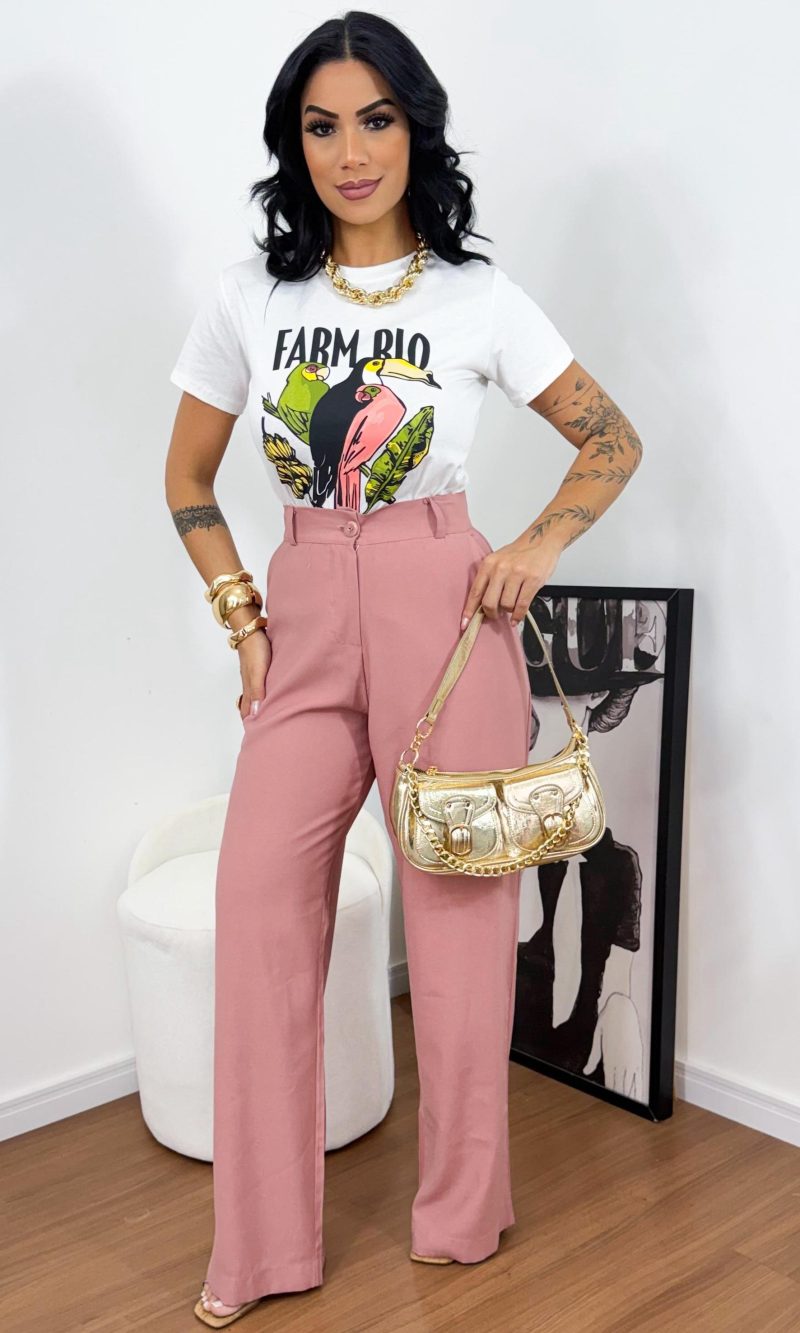 calça pantalona ivy rosê calça pantalona ivy rosê