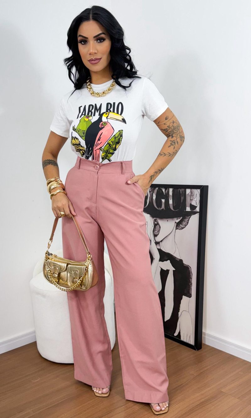 calça pantalona ivy rosê