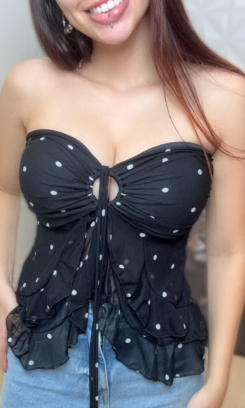 top livia azul marinho