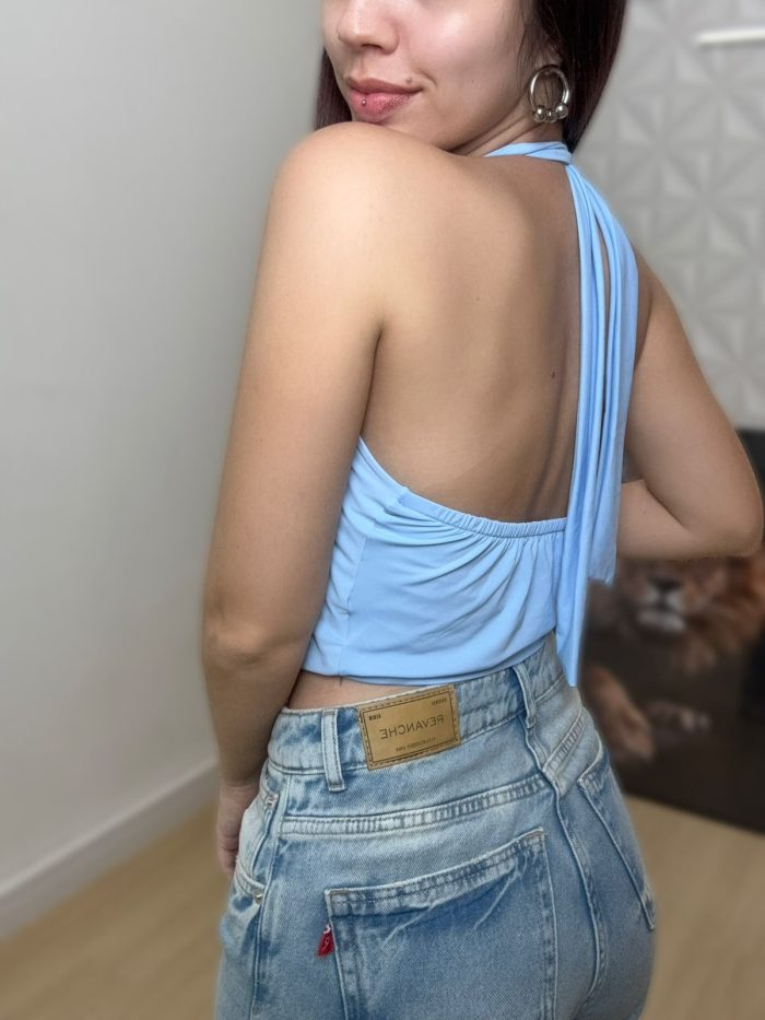 top cropped cléo azul top cropped cléo azul