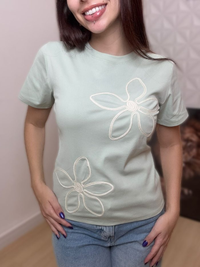 t shirt hortência verde