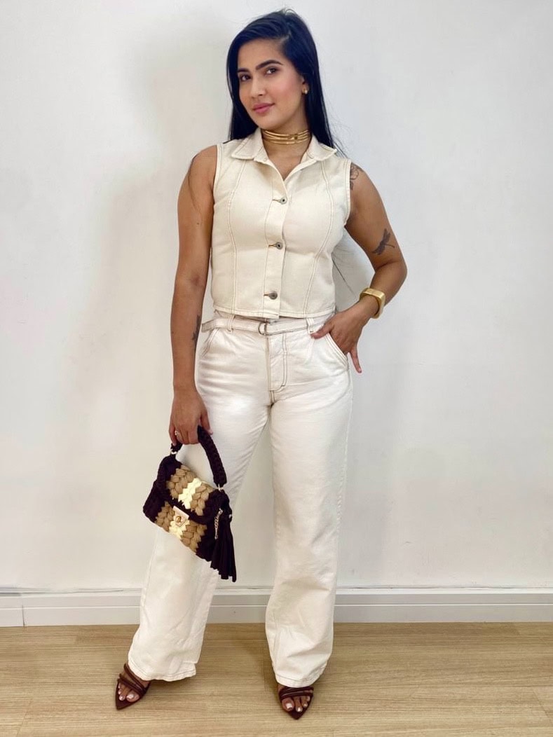 colete jeans nxo raissa