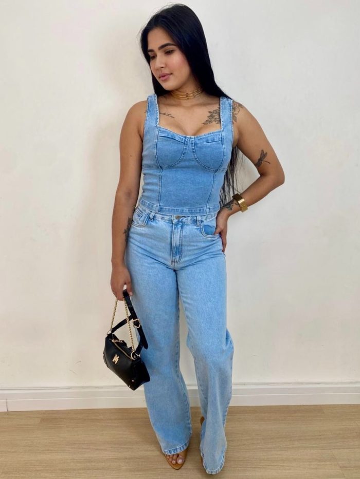 blusa cropped jeans priscila