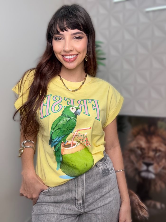 t shirt regata fresh amarela