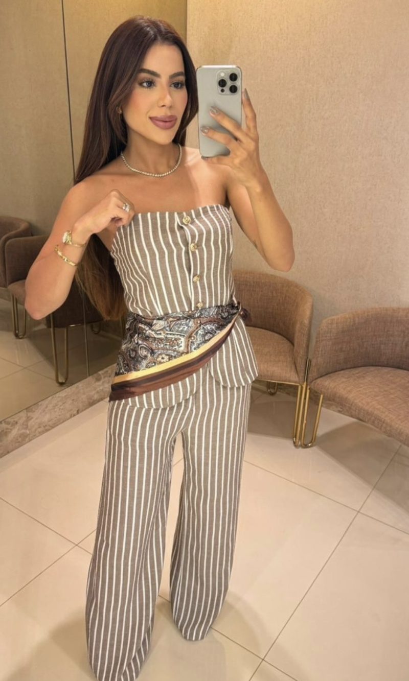 conjunto celine marrom