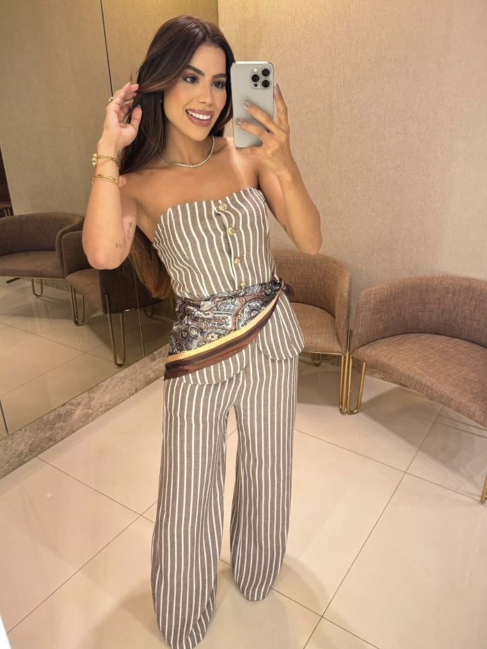 conjunto celine marrom